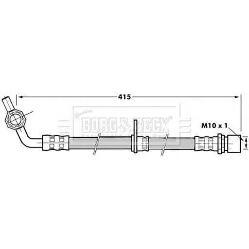 Borg & Beck Brake Hydraulic Hose Line Front Righ BBH7279