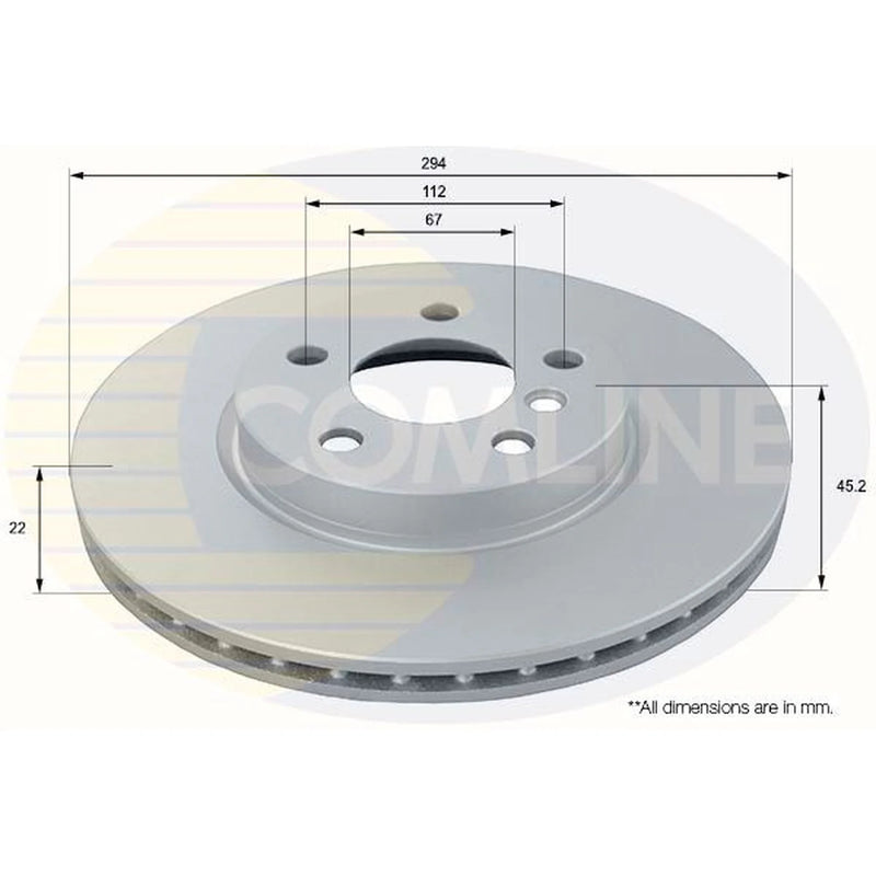 Comline 2 x Internally Vented Front Brake Discs ADC1792V