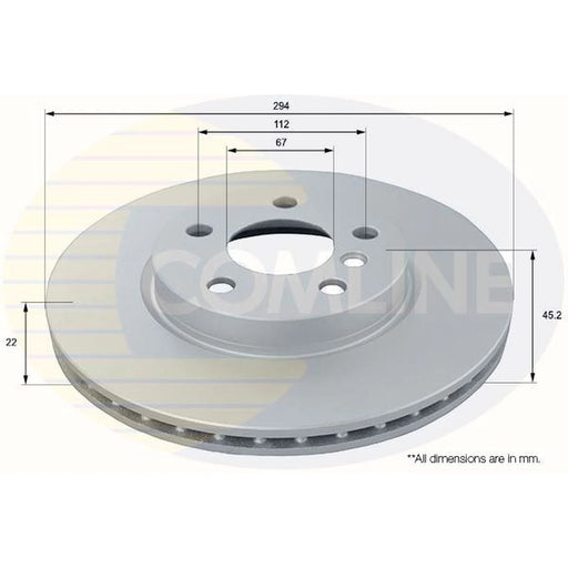 Comline 2 x Internally Vented Front Brake Discs ADC1792V