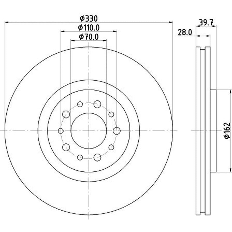 DON 2 x Internally Vented Front Brake Discs PCD15101