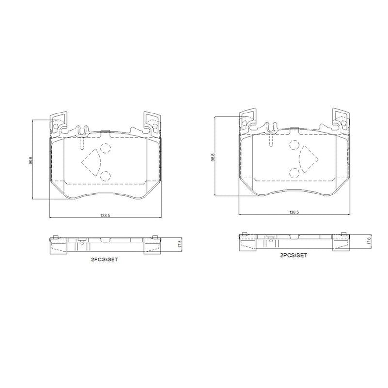 Brembo 4 x Front Brake Pad Set P50171