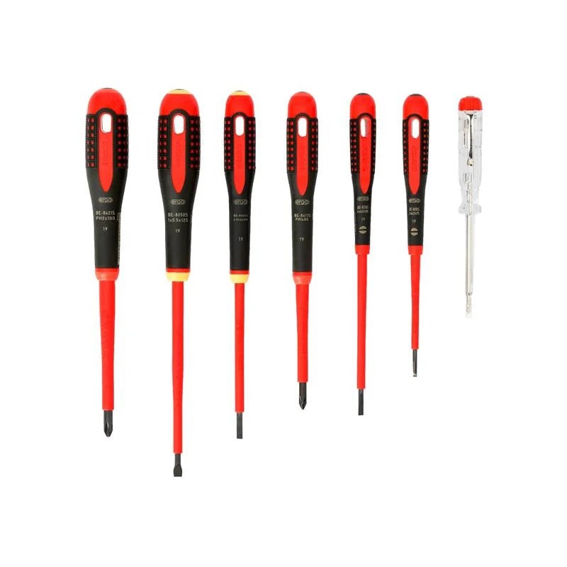 Bahco BE-9887S ERGO™ VDE Insulated Screwdriver Set, 7 Piece - BE-9887S