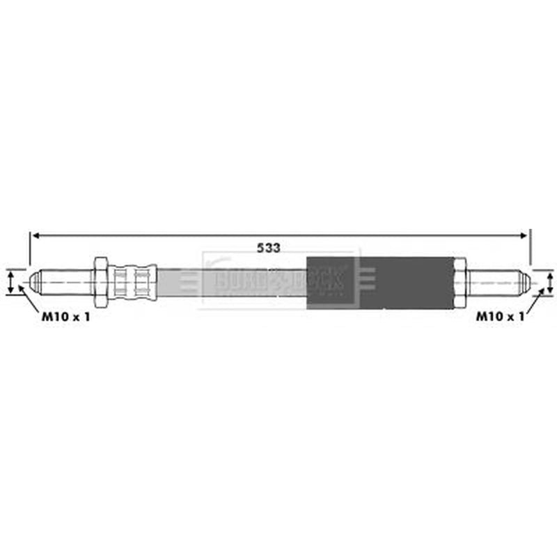 Borg & Beck Brake Hydraulic Hose Line Front Left BBH6134
