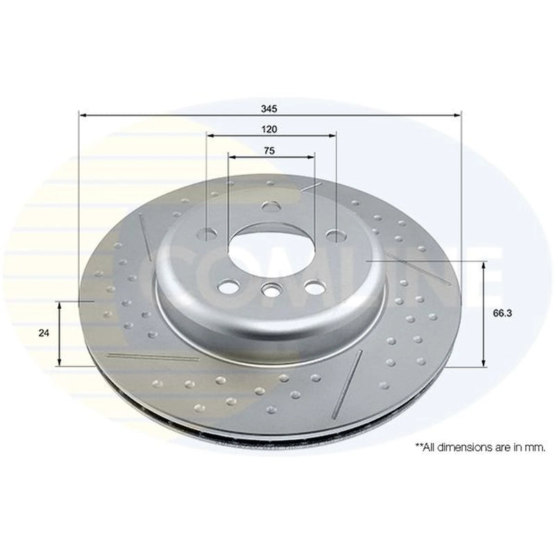 Comline 2 x Perforated/Vented Rear Brake Discs ADC2873V