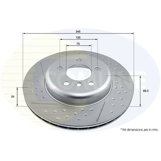 Comline 2 x Perforated/Vented Rear Brake Discs ADC2873V