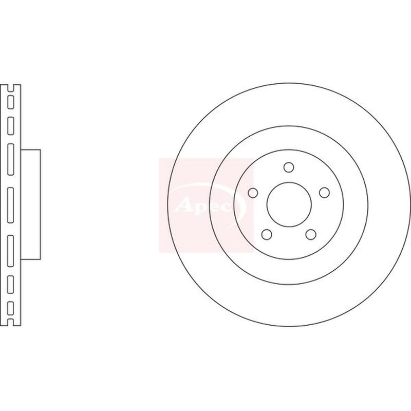 Apec 2 x Vented Front Brake Discs DSK3336