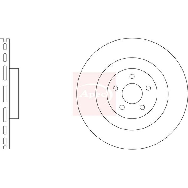 Apec 2 x Vented Front Brake Discs DSK3336