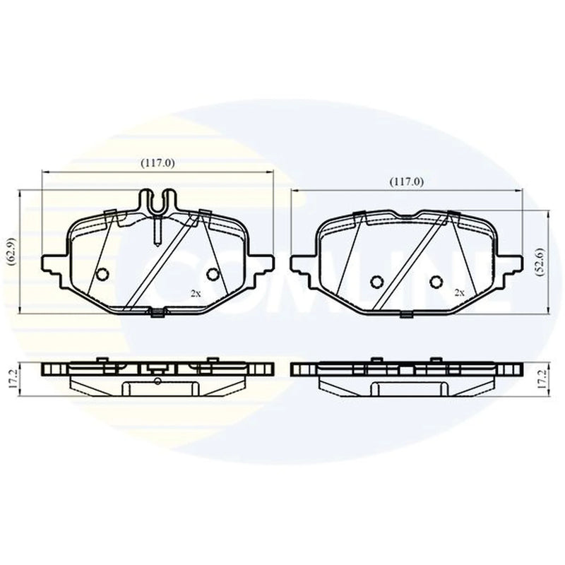 Comline 4 x Rear Brake Pad Set CBP03696