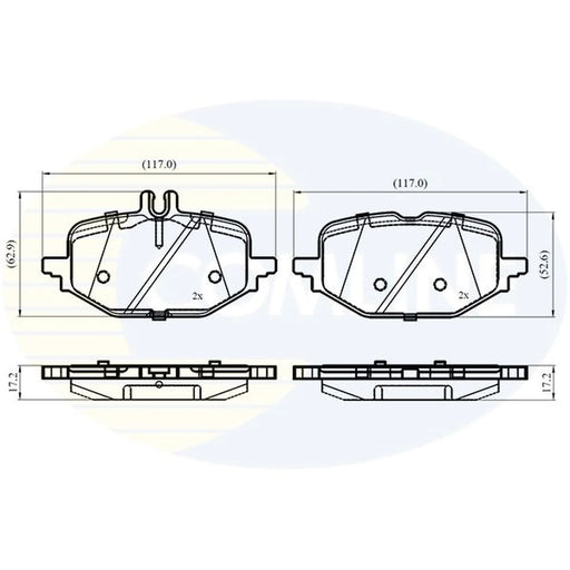 Comline 4 x Rear Brake Pad Set CBP03696