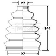 Borg & Beck Drive Shaft Bellow Kit Front Left Thermoplast BCB2372