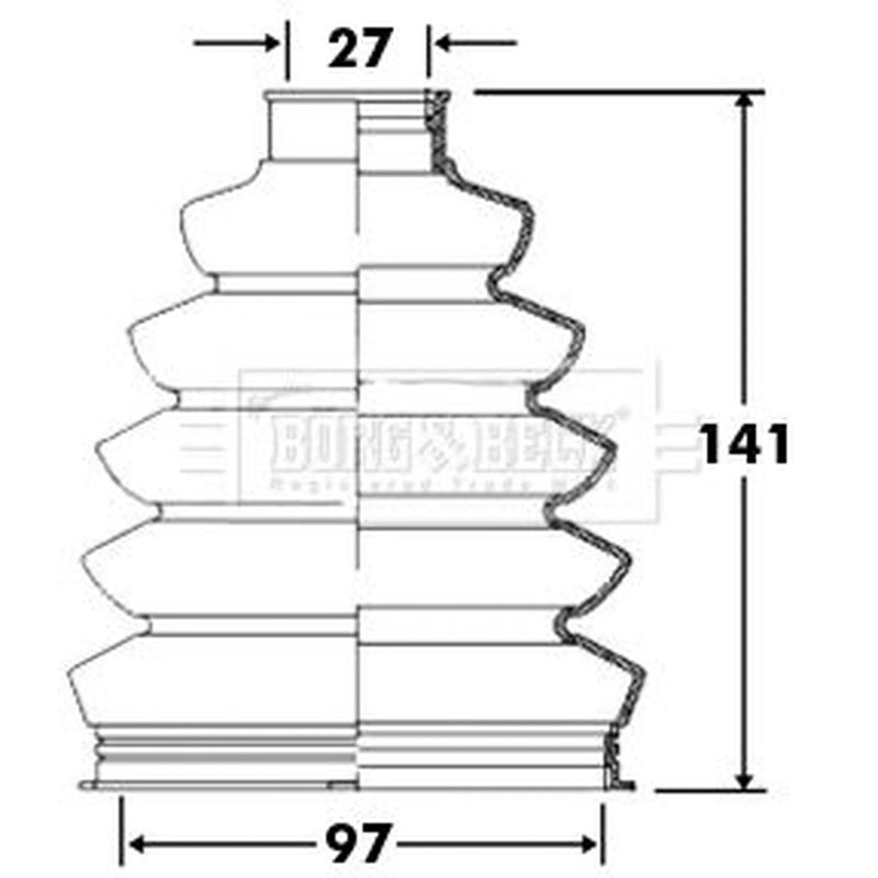 Borg & Beck Drive Shaft Bellow Kit Front Left Thermoplast BCB2372