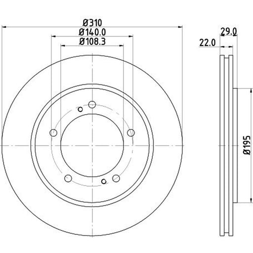 DON 2 x Front Brake Discs PCD18952