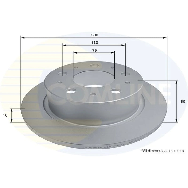 Comline 2 x Solid Rear Brake Discs ADC2835