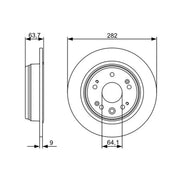 Bosch 2 x Solid Rear Brake Discs 0 986 479 505