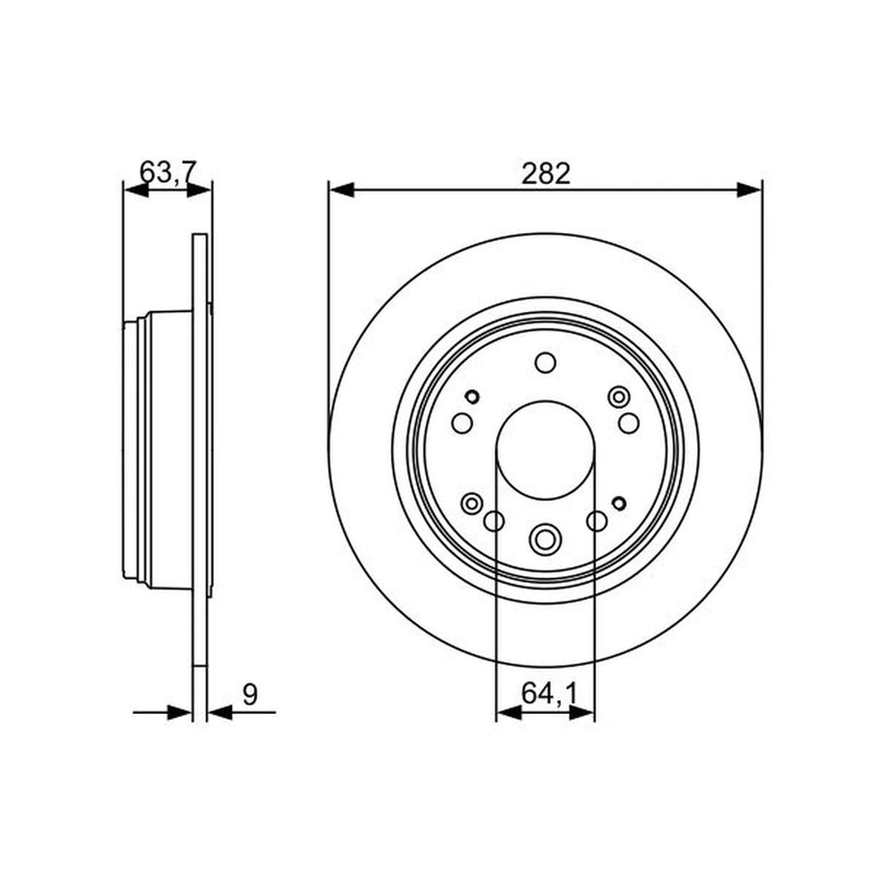 Bosch 2 x Solid Rear Brake Discs 0 986 479 505