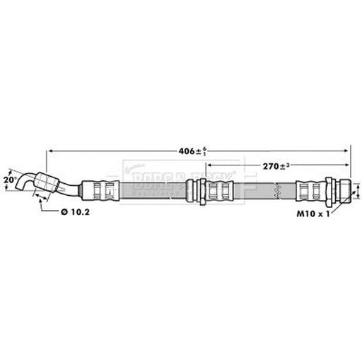 Borg & Beck Brake Hydraulic Hose Line Rear Left BBH7067