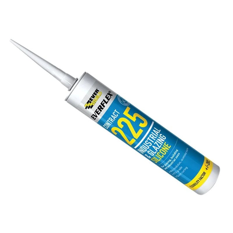 Everbuild Sika 225 Industrial & Glazing Silicone Translucent 310ml - 486135