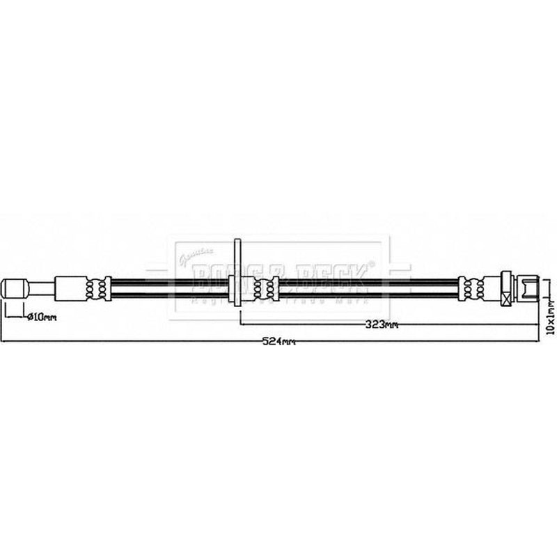 Borg & Beck Brake Hydraulic Hose Line Front Left BBH8205