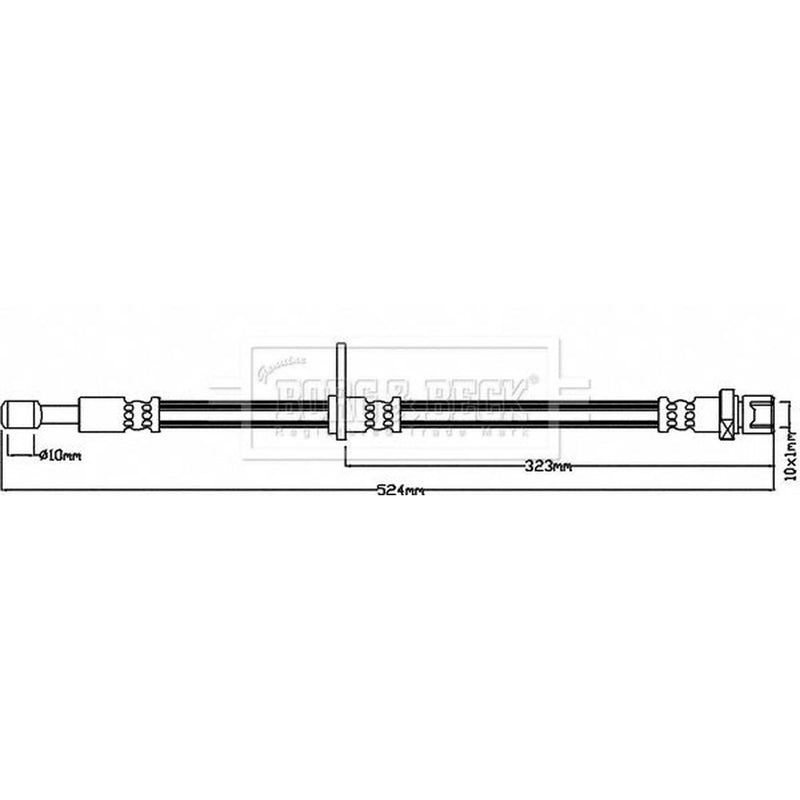 Borg & Beck Brake Hydraulic Hose Line Front Left BBH8205