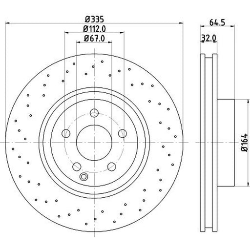Mintex 2 x Perforated Front Brake Discs MDC1862