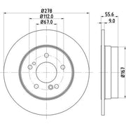 DON 2 x Solid Rear Brake Discs PCD10312