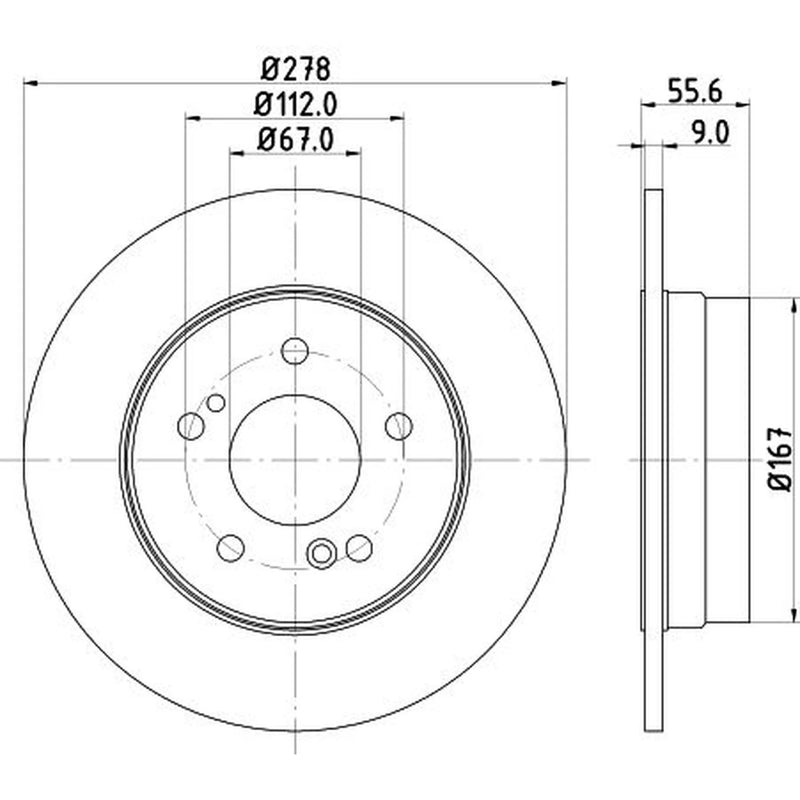 DON 2 x Solid Rear Brake Discs PCD10312