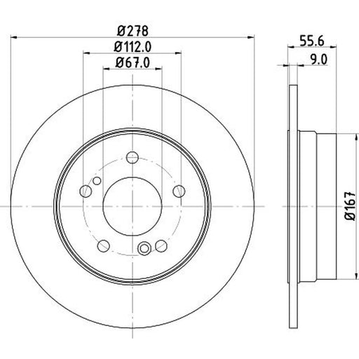 DON 2 x Solid Rear Brake Discs PCD10312