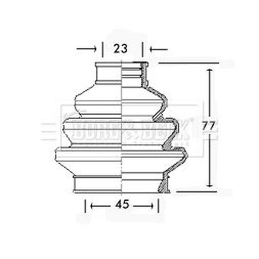Borg & Beck Drive Shaft Bellow Kit Rear Left BCB2309