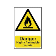 Scan Danger Highly Flammable Material - PVC Sign 200 x 300mm - 0901