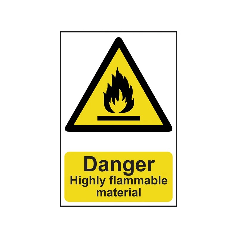 Scan Danger Highly Flammable Material - PVC Sign 200 x 300mm - 0901