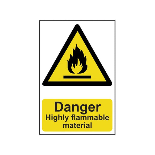 Scan Danger Highly Flammable Material - PVC Sign 200 x 300mm - 0901