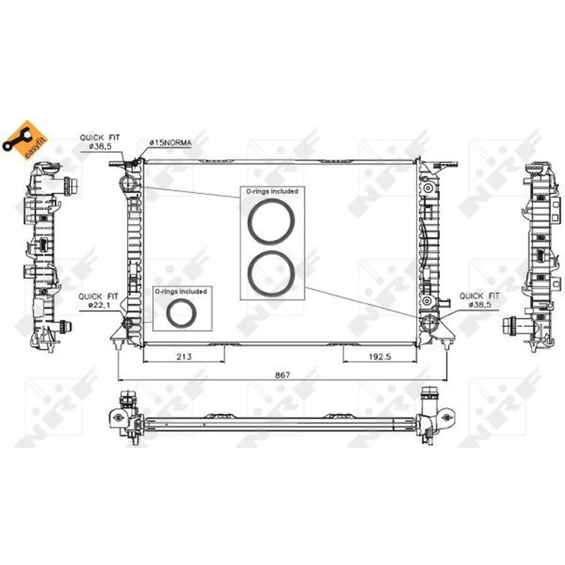 NRF Engine Radiator 53719