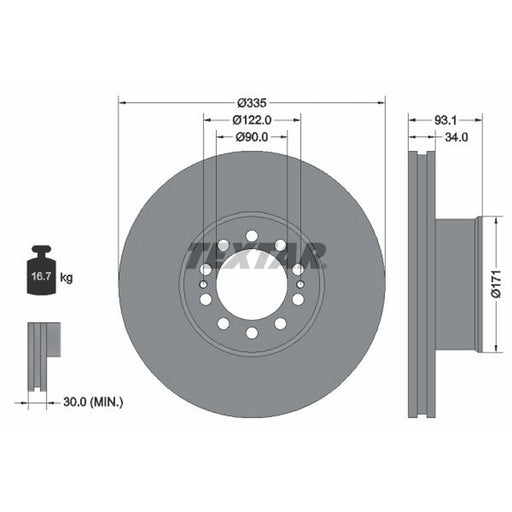 Textar Front Brake Discs 93138000