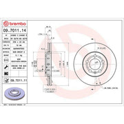 Brembo 2 x Front Brake Discs 09.7011.11