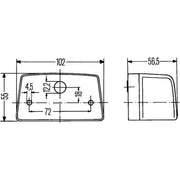 Hella Licence Plate Light / Lamp Right R10W 2KA 998 523-001