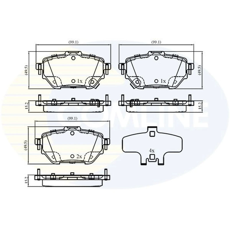 Comline 4 x Rear Brake Pad Set CBP33073
