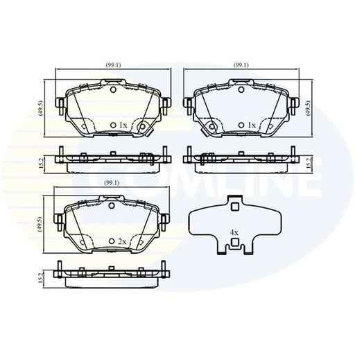 Comline 4 x Rear Brake Pad Set CBP33073