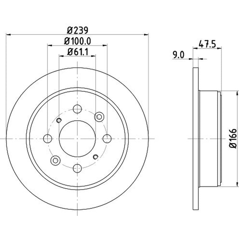 DON 2 x Solid Rear Brake Discs PCD11642