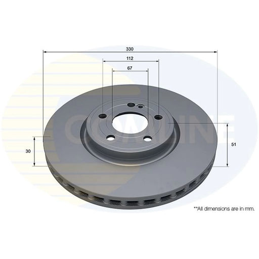 Comline 2 x Front Brake Discs ADC5225V
