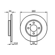 Bosch 2 x Solid Front Brake Discs 0 986 478 029