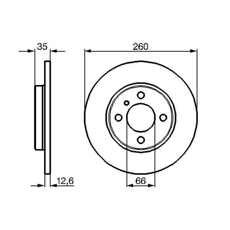 Bosch 2 x Solid Front Brake Discs 0 986 478 029