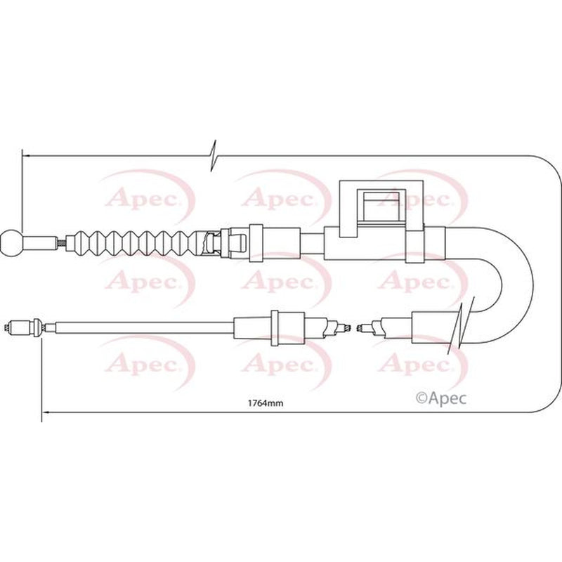 Apec Handbrake Cable Left Rear CAB1408