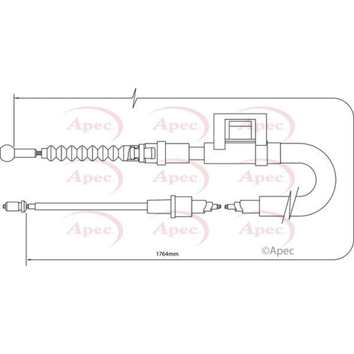 Apec Handbrake Cable Left Rear CAB1408
