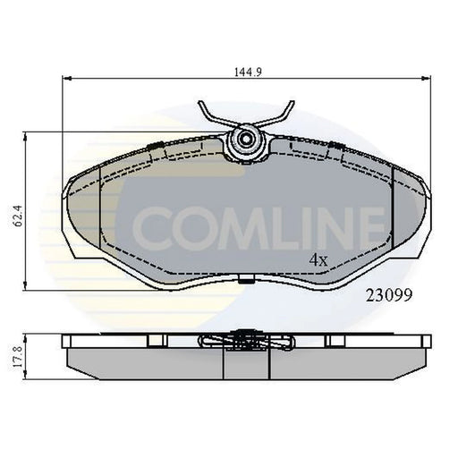 Comline 4 x Front Brake Pad Set CBP01127