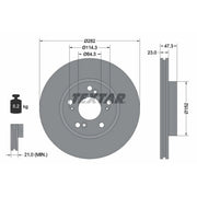 Textar 2 x Vented Front Brake Discs 92128400