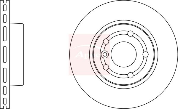 Apec 2 x Brake Disc Set Vented