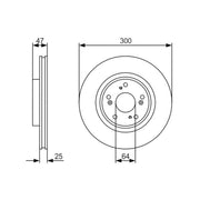 Bosch 2 x Vented Front Brake Discs 0 986 479 R24
