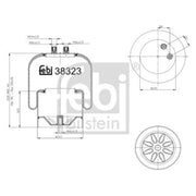 Febi Air Suspension Bellow 190mm Front 38323