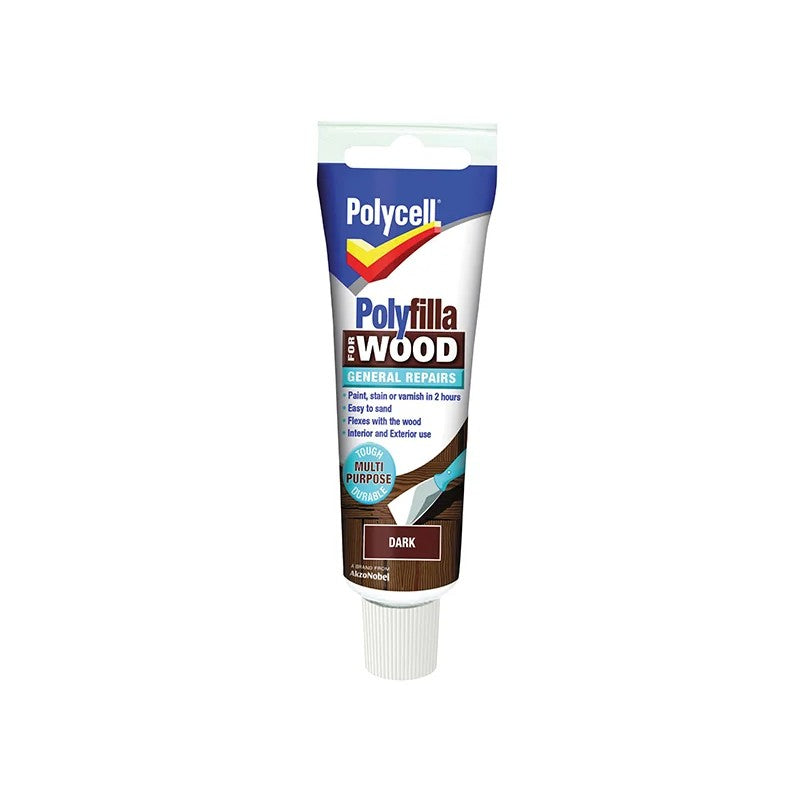 Polycell Polyfilla For Wood General Repairs Tube Dark 75g - 5207200