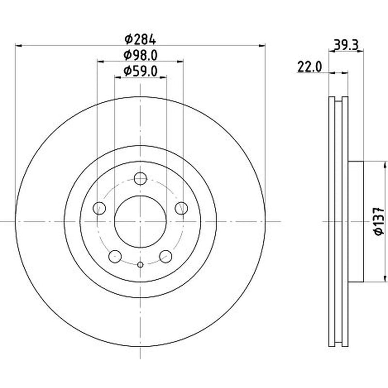 DON 2 x Internally Vented Front Brake Discs PCD15192
